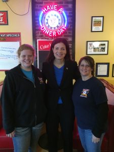 Kelly Ayotte at the Red Arrow Diner Manchester