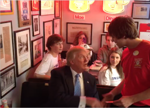 Donald Trump at the Red Arrow Diner Manchester