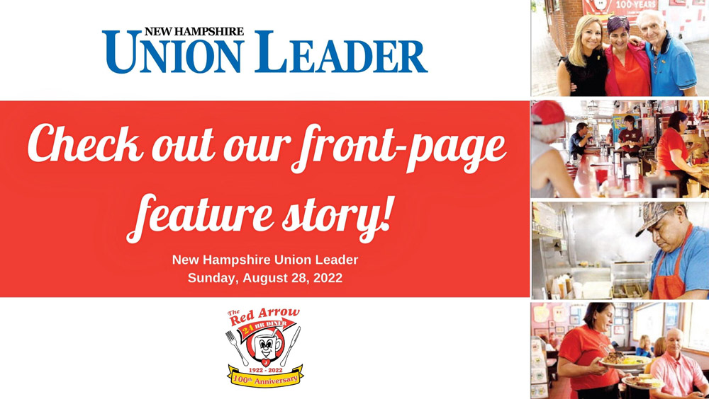 New Hampshire Union Leader Interviews Red Arrow Diner Owners for 100th Anniversary