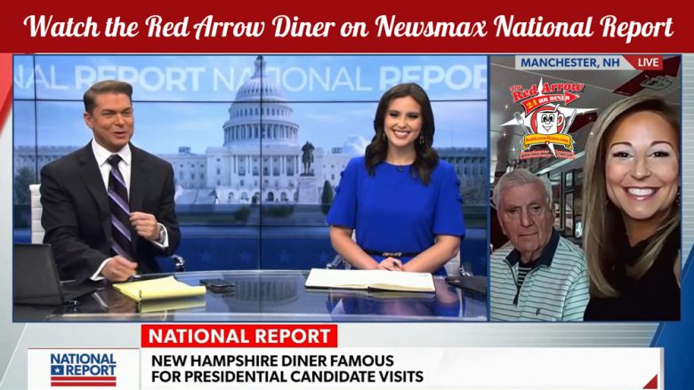 Newsmax National Report with Shaun Kraisman and Emma Rechenberg interviewing Red Arrow Diner Co-Owners Amanda Wihby and George Lawrence.