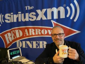 Sirius XM host Michelangelo Signorile broadcasting from Red Arrow Diner in Manchester, New Hampshire. Sirius XM live broadcast from Red Arrow Diner in NH during 2020 presidential primaries.