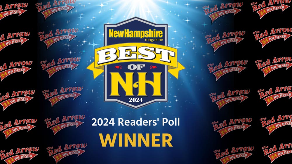 Red Arrow Diner wins Best of NH 2024 for Best Breakfast Place in Nashua NH and Best Diner in New Hampshire. 